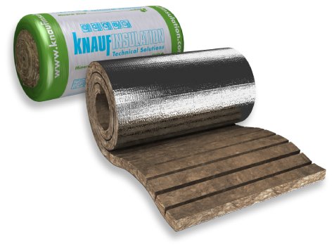 Мінеральна базальтова вата (алюмінієва фольга) KNAUF Thermo-teK LM Eco ALU, мат з ламелей, товщина 30 мм, ширина 1000 мм, довжина 8000 мм (535892)